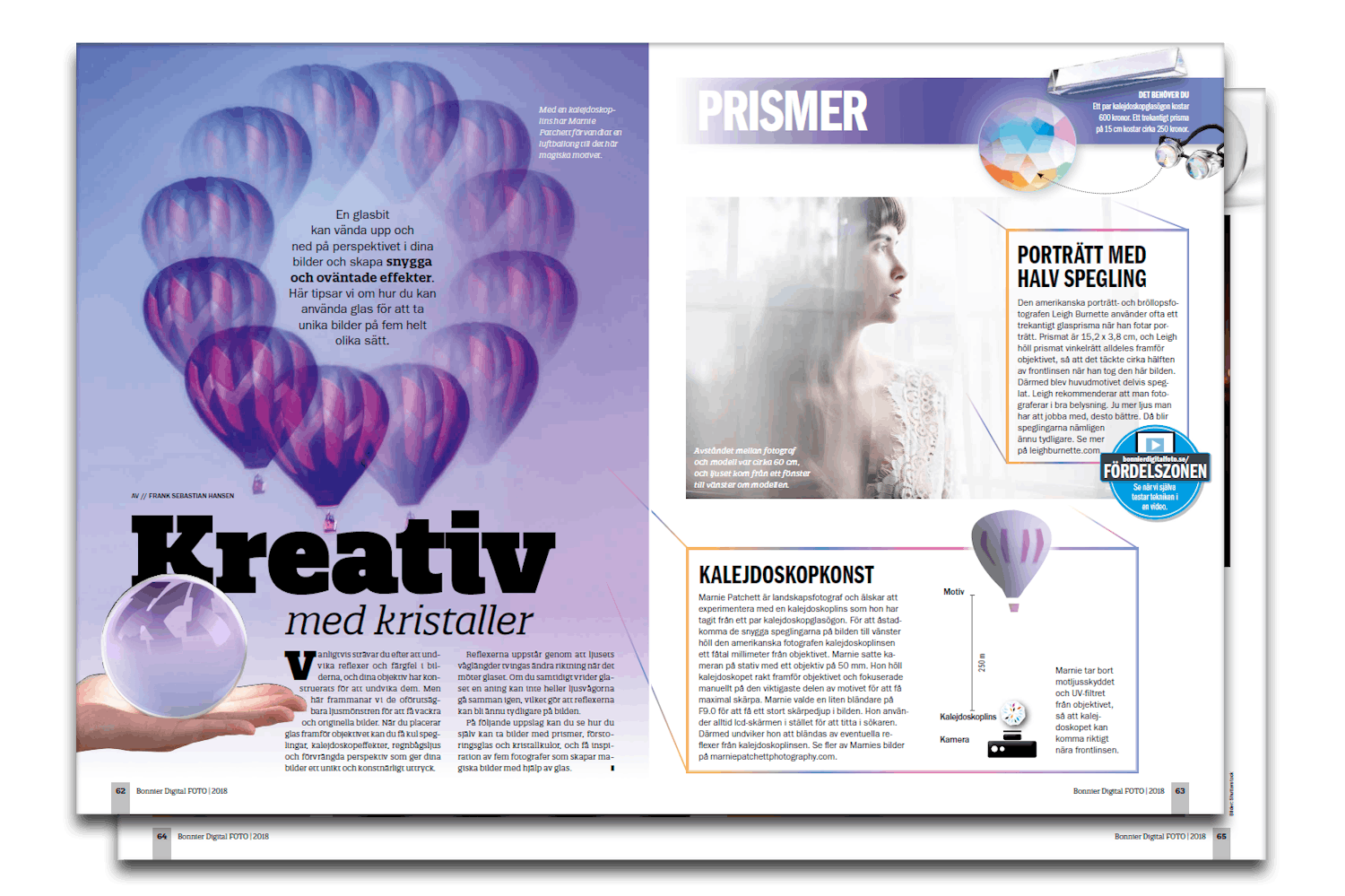 Kreativ fotografi med kristaller i Bonnier Digital FOTO nummer 4/2018